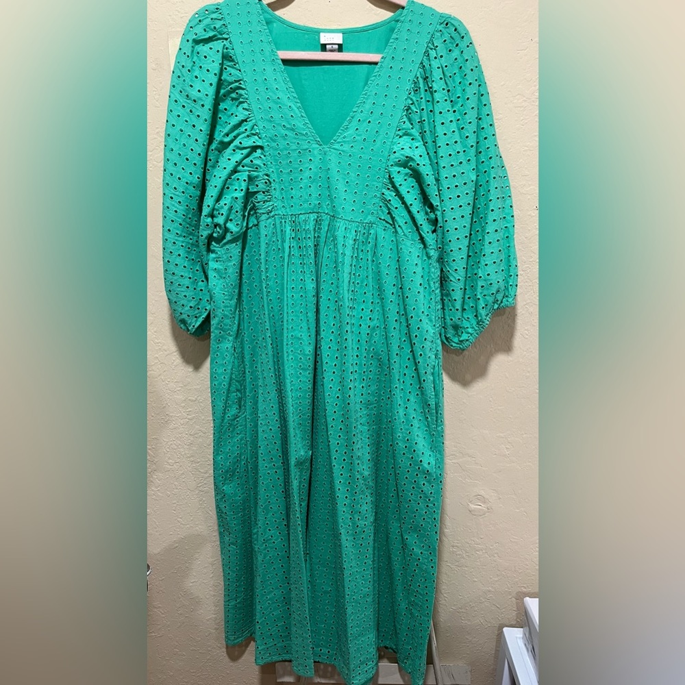 Eyelet Green Dress